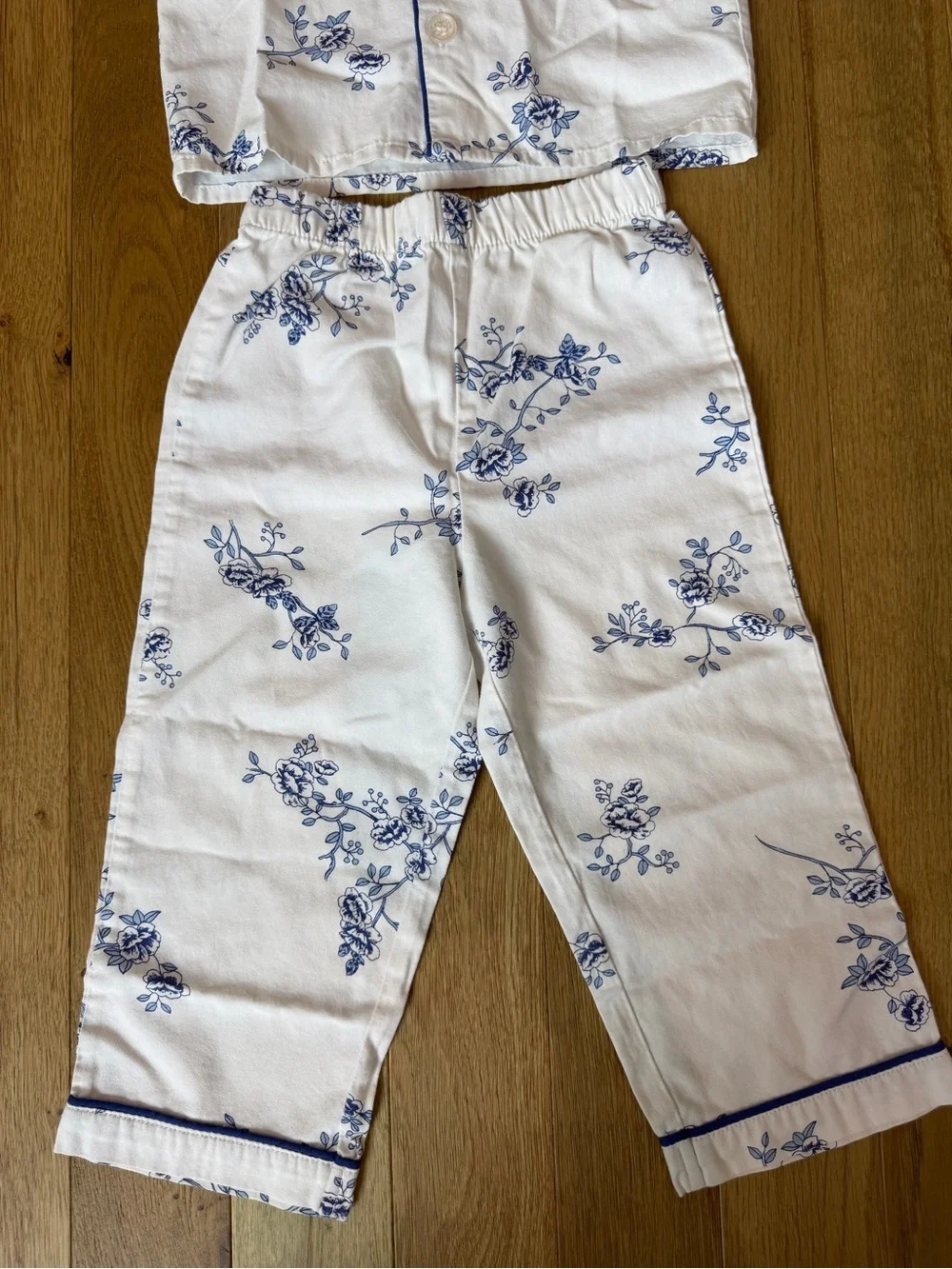 🌙 Petite Plume Blue & White Floral Pajama Set 3T Classic Cotton